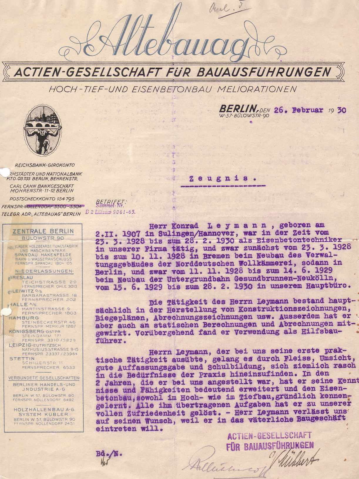 Unternehmen Konrad Leymann Bauunternehmen